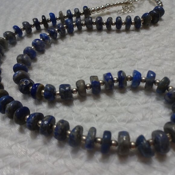 Beautiful LAPIS LAZULI Beaded Handmade Necklace 20" #927C - Picture 3 of 3